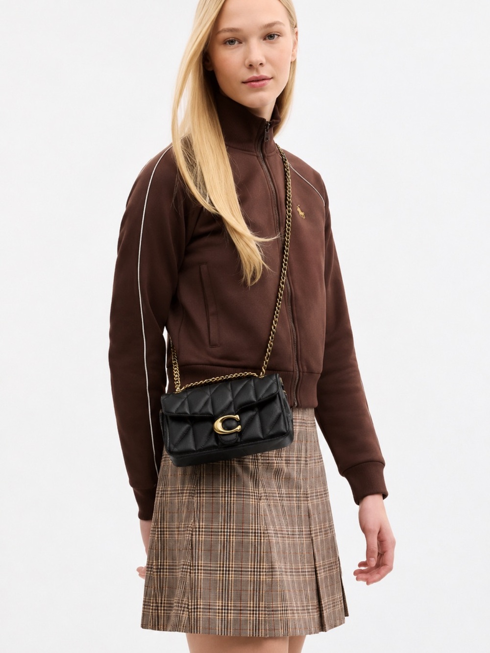 Coach Tabby 20 Quilted Shoulder Bag in Black with Gold Hardware like new.